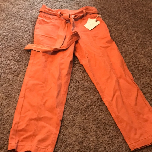Blu Pepper Pants - Paper bag pants that’s a burnt orange color